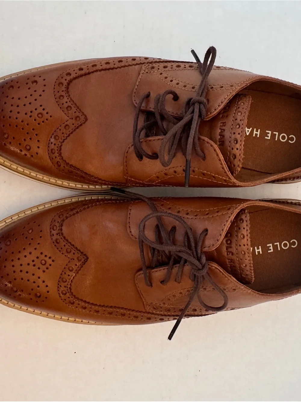 Cole Haan Men's Morse Grand Wingtip Oxford Shoes Chestnut Brown Size 8.5 Sneaker